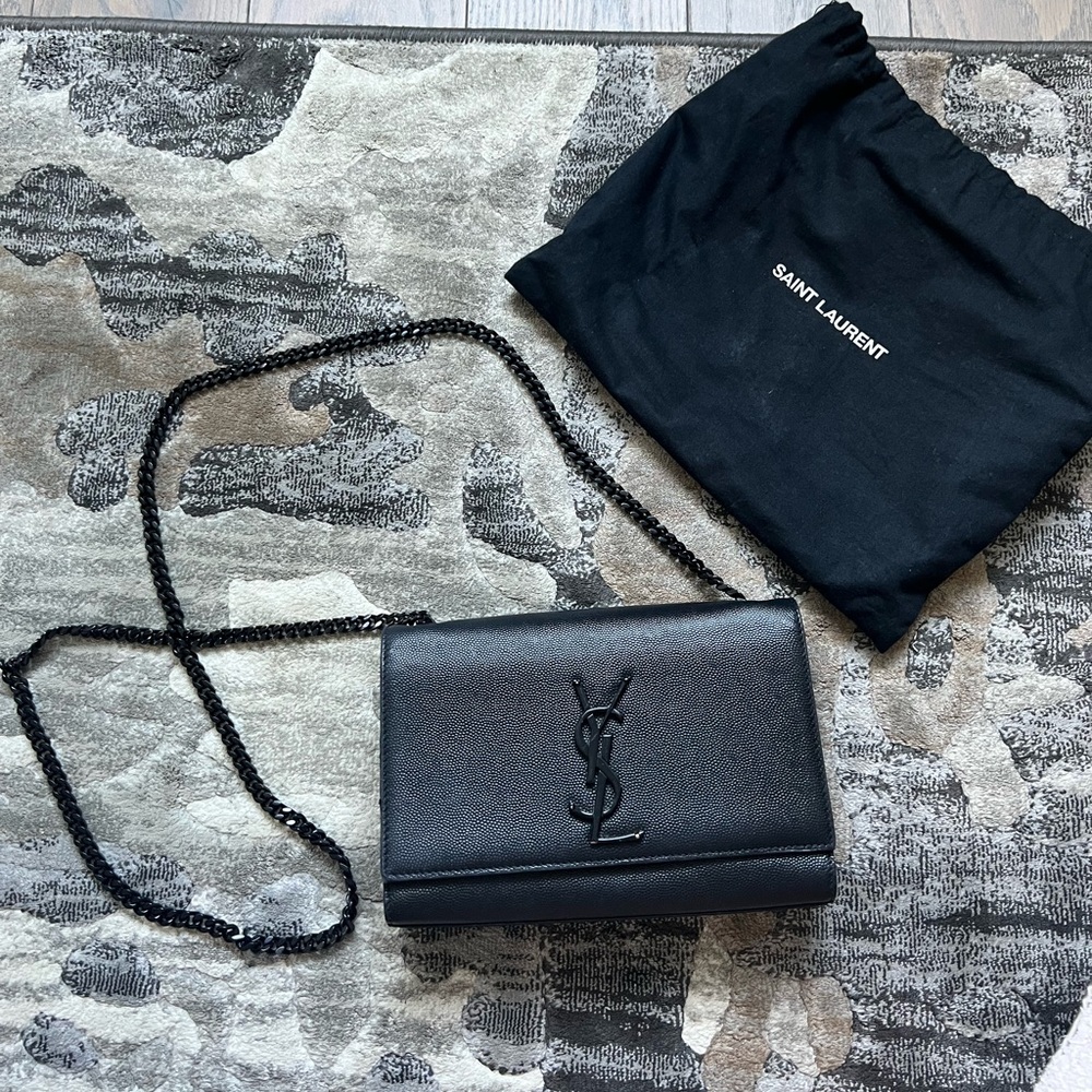 Kate Small YSL Crossbody Bag in Grained Leather